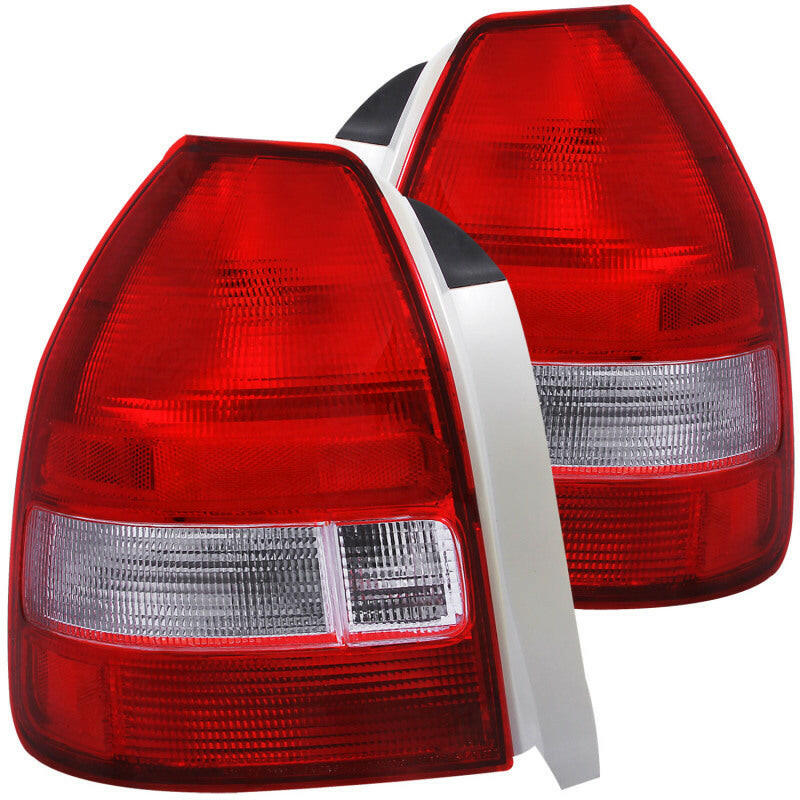 ANZO 1996-2000 Honda Civic Taillights Red/Clear Tail Lights ANZO