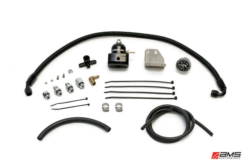 AMS Performance 08-15 Mitsubishi EVO X Fuel Pressure Regulator Kit - Black Fuel Pressure Regulators AMS