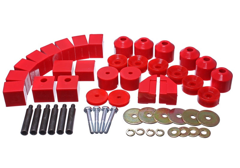 Energy Suspension 86-95 Suzuki Samurai Red 1in Lift Body Mount Set Bushing Kits Energy Suspension