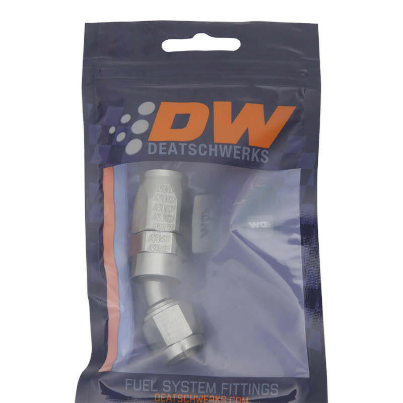 DeatschWerks 6AN Female Swivel 30-Degree Hose End CPE - Anodized Titanium Fittings DeatschWerks