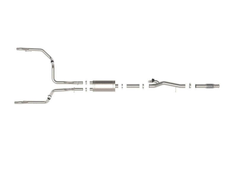 aFe Gemini XV 4in to Dual 3in 304 SS Cat-Back Exhaust w/ Cutout 19-21 GM Silverado/Sierra V8-6.2L Catback aFe