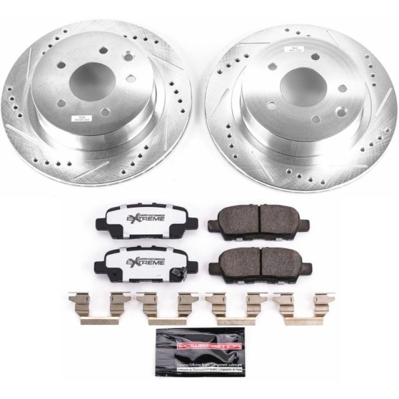 Power Stop 11-19 Nissan Leaf Rear Z26 Street Warrior Brake Kit Brake Kits - Performance D&S PowerStop
