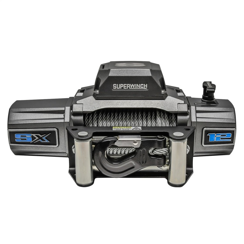 Superwinch 12000 LBS 12V DC 3/8in x 85ft Wire Rope SX 12000 Winch - Graphite Winches Superwinch