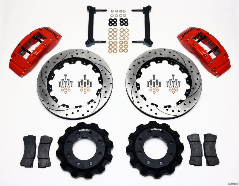 Wilwood TC6R Front Kit 16.00in Drilled Red 1999-2010 GM H2 Truck/SUV 2500 Big Brake Kits Wilwood