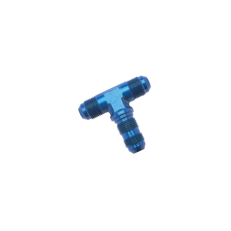 Russell Performance -10 AN Flare Bulkhead Tee Fitting (Blue) Fittings Russell