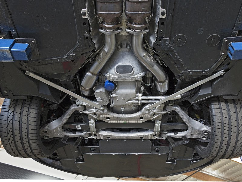 aFe POWER 14-18 Chevrolet Corvette C7 & Z06 Twisted Steel 3in 304 Stainless Steel Mid Pipe w/ Cat X Pipes aFe
