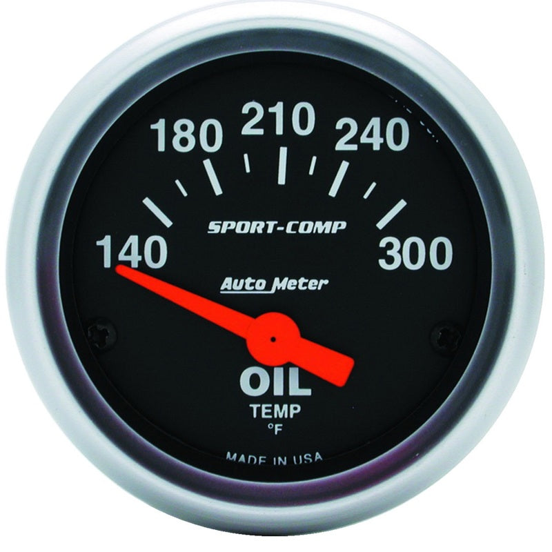Autometer Sport-Comp 52mm 140-300 Deg F Electronic Oil Temp Gauge Gauges AutoMeter
