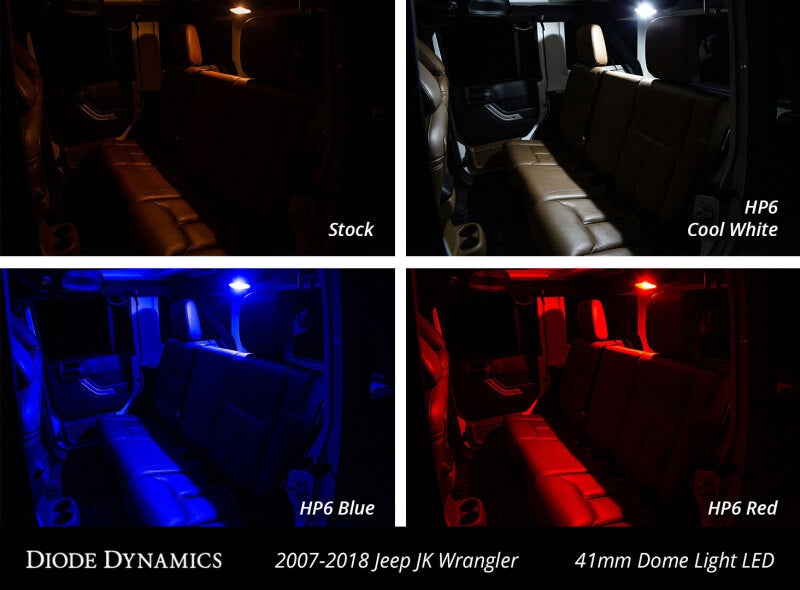 Diode Dynamics Wrangler JK 4dr Interior Kit Stage 1 - Cool - White Bulbs Diode Dynamics