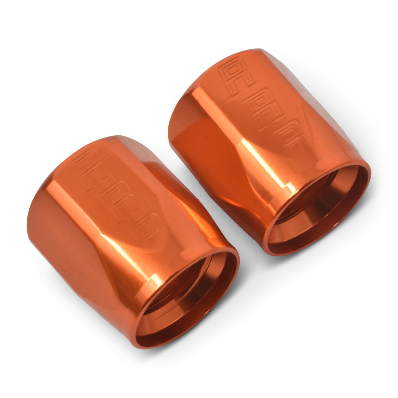 Russell Performance 2-Piece -8 AN Anodized Full Flow Swivel Hose End Sockets (Qty 2) - Orange Fittings Russell