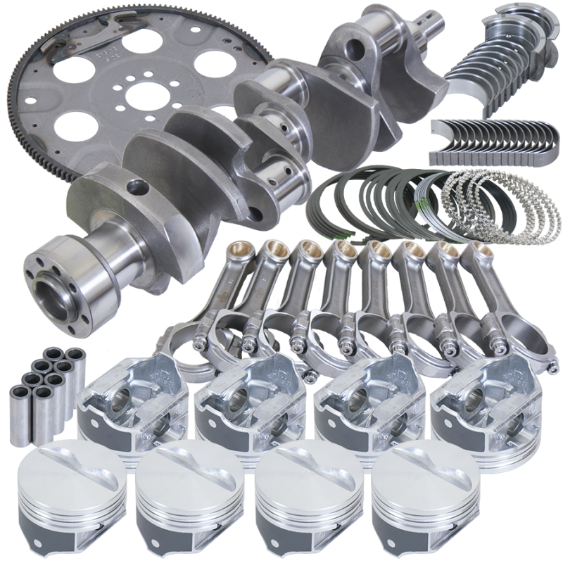 Eagle Chevy 350 1Pc 3.750in Crank 5.700in I-Beam Rods 4.060in Pistons 168 Tooth FP Balanced Assembly Rotating Assemblies Eagle