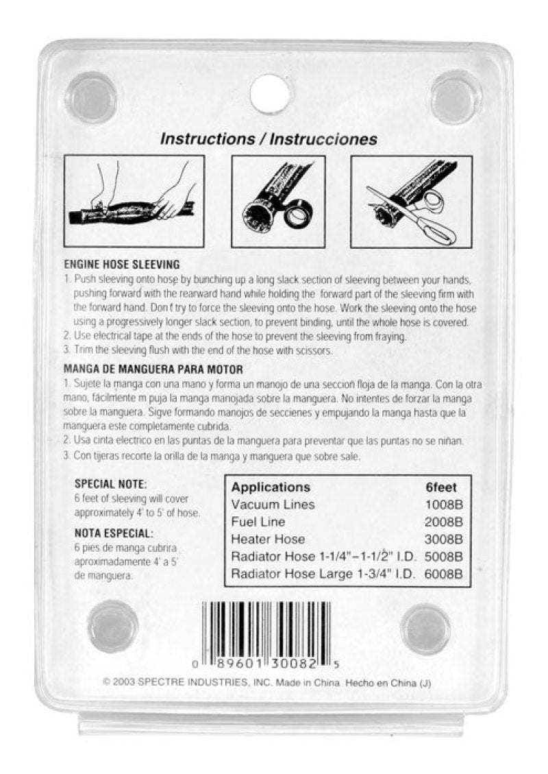 Spectre MagnaBraid 304SS Braided Heater Hose Sleeve - 6ft. (Will Cover 4ft. Of Hose) Sleeves Spectre