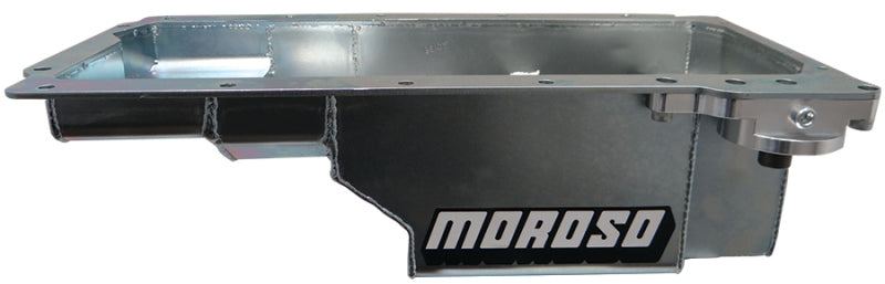 Moroso GM LS Swap (w/Rear Sump & Spin-On Oil Filter Adapter) Wet Sump 7qt 6in Steel Oil Pan Oil Pans Moroso