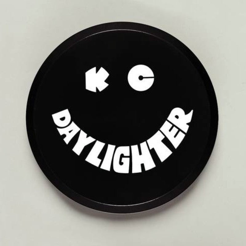 KC HiLiTES 6in. Round Hard Cover for Daylighter/SlimLite/Pro-Sport (Single) - Black w/White Smile Light Covers and Guards KC HiLiTES