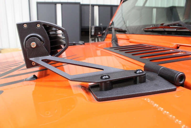 Fishbone Offroad 07-18 Jeep Wrangler JK Hood Light Mount Brackets Light Mounts Fishbone Offroad