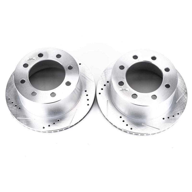 Power Stop 00-02 Dodge Ram 2500 Rear Evolution Drilled & Slotted Rotors - Pair Brake Rotors - Slot & Drilled PowerStop