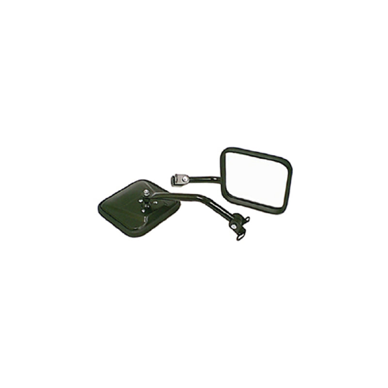 Rugged Ridge 87-95 Jeep Wrangler YJ Black CJ-Style Side Mirror Kit Exterior Trim Rugged Ridge
