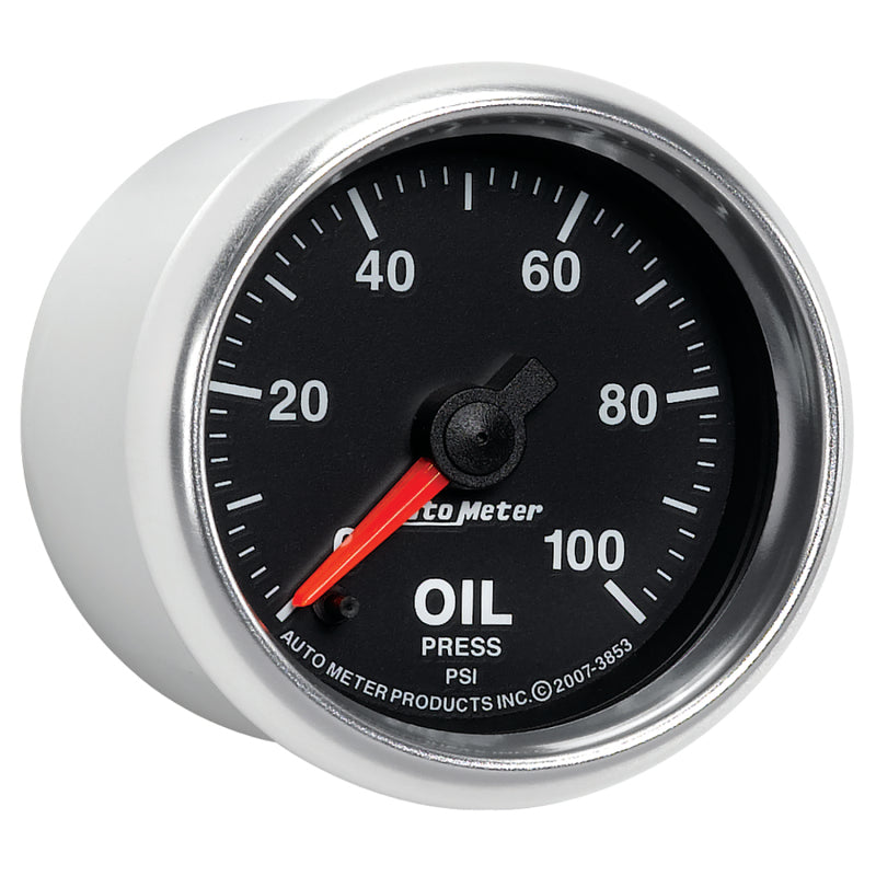 Autometer GS Series 2-1/16in Oil Pressure Gauge 100PSI Electric Full Sweep Gauges AutoMeter