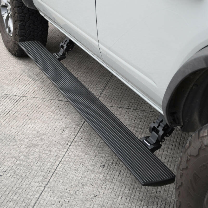 RealTruck 21-24 Ford Bronco 4dr VoltStep Electric Running Board Kit (No Drill) - Tex. Blk Running Boards Go Rhino