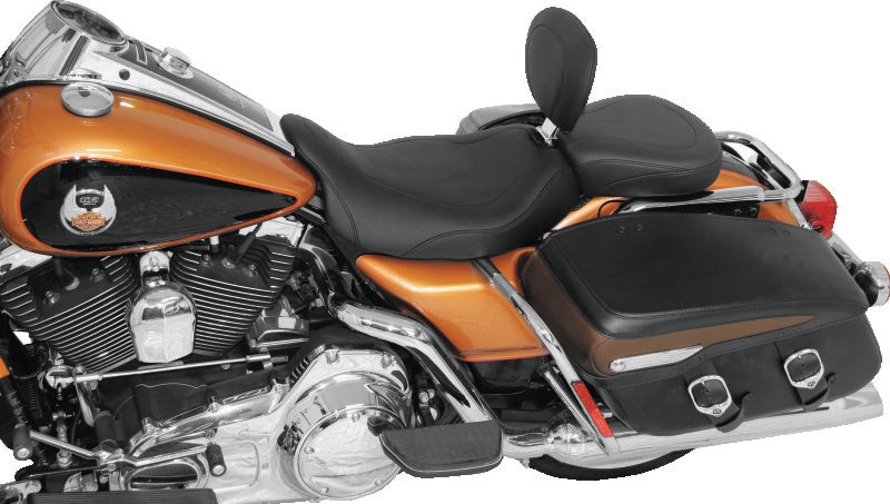 Mustang 08-21 Harley Electra Glide Std, Rd Glide, Rd King, Str Glide Touring Solo Seat -Black Solo Motorcycle Seats Mustang Motorcycle