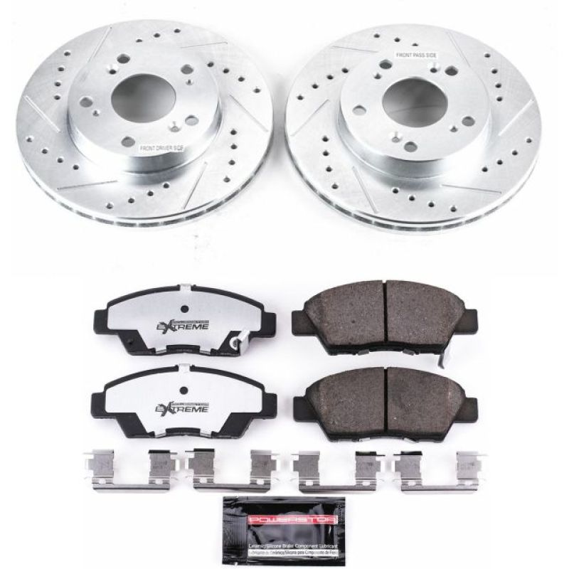 Power Stop 11-15 Honda CR-Z Front Z26 Street Warrior Brake Kit Brake Kits - Performance D&S PowerStop