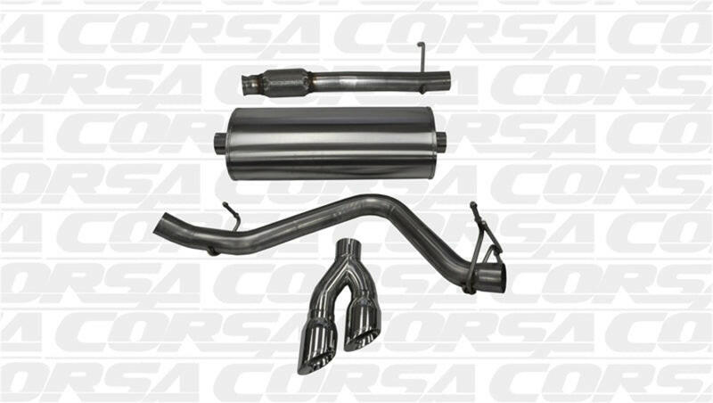 Corsa 14-19 GMC Sierra/Chevy Silv 1500 Reg. Cab/Long Bed 5.3L V8 Polished Single Side CB Exhaust Catback CORSA Performance