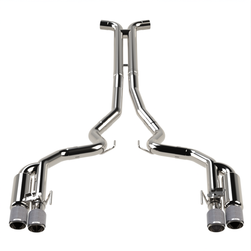 Kooks 18-24 Ford Mustang GT 5.0 3in. Valved Shotgun Cat-Back Exhaust - Carbon Tips Catback Kooks Headers