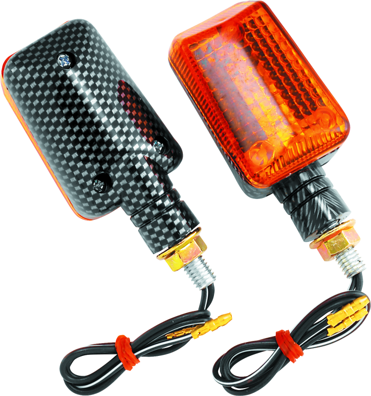 BikeMaster Universal Ministalk Marker Light - Carbon/Amber Sidemarkers & Indicators BikeMaster