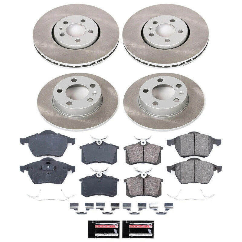 Power Stop 1999 Volkswagen Golf Front and Rear Semi-Coated Rotor Kit Brake Kits - Performance Blank PowerStop