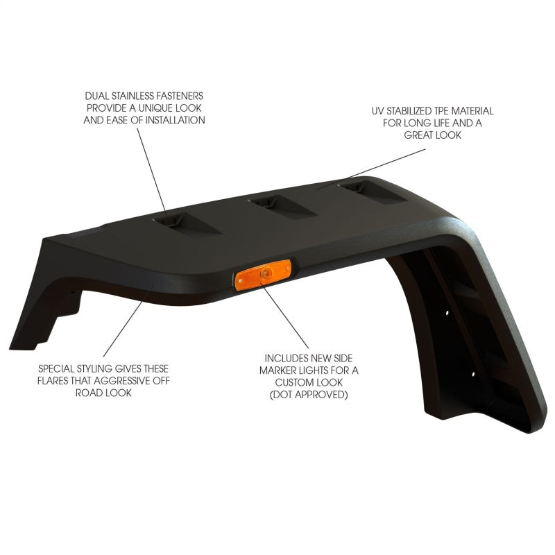 Rugged Ridge Hurricane Fender Flare Kit EU Textured 07-18 Jeep Wrangler JK Fender Flares Rugged Ridge