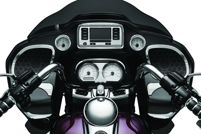 Kuryakyn Tri-Line Speaker Accents For Road Glide Chrome Air Filters - Direct Fit Kuryakyn