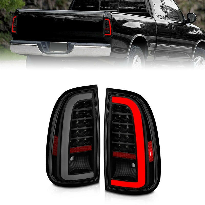 ANZO 00-06 Toyota Tundra (Std. Bed/Reg Cab) LED Taillights w/Light Bar Black Housing Smoke Lens Tail Lights ANZO
