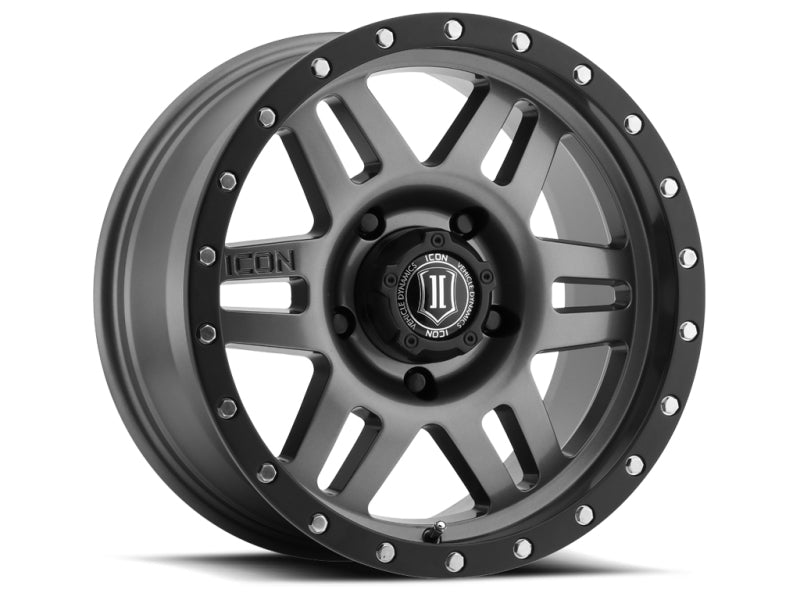 ICON Six Speed 17x8.5 6x5.5 0mm Offset 4.75in BS 108mm Bore Gun Metal Wheel Wheels - Cast ICON