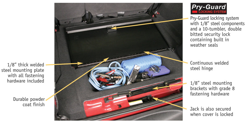 Tuffy 07-18 Jeep Wrangler Jk Cubby Cover W/ Key Lock Cargo Boxes & Bags Tuffy Products