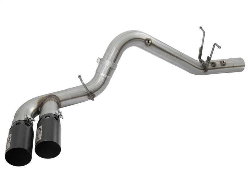 aFe Victory Series 4in 409-SS DPF-Back Exhaust w/ Dual Black Tips 2017 GM Duramax V8-6.6L(td) L5P DPF Back aFe