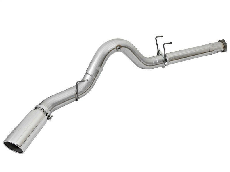 aFe ATLAS 5in DPF-Back Alum Steel Exhaust System w/Polished Tip 2017 Ford Diesel Trucks V8-6.7L (td) DPF Back aFe