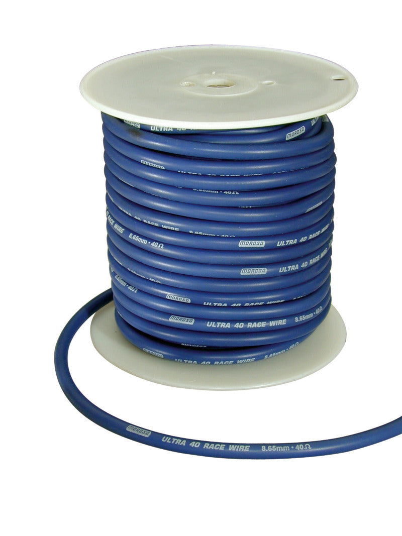 Moroso Ignition Wire Spool - Ultra 40 - 8.65mm - 100ft - Blue Wire Loom Moroso