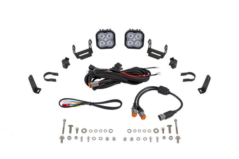 Diode Dynamics SS3 LED Bumper 1 1/2 In Roll Bar Kit Sport - White SAE Fog (Pair) Light Accessories and Wiring Diode Dynamics