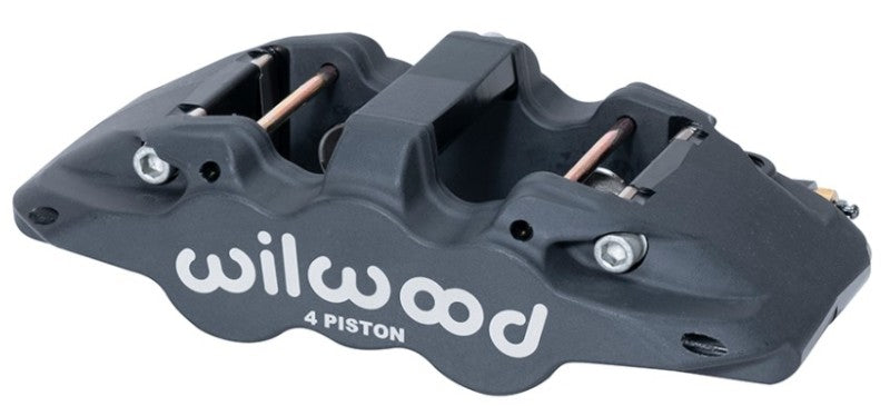 Wilwood Caliper-Aero4-L/H - Black Anodize 1.88/1.62in Pistons 1.25in Disc Brake Calipers - Perf Wilwood