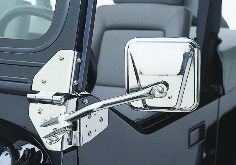 Rampage 1955-1983 Jeep CJ5 Side Mirrors - Stainless Side Mirrors Rampage