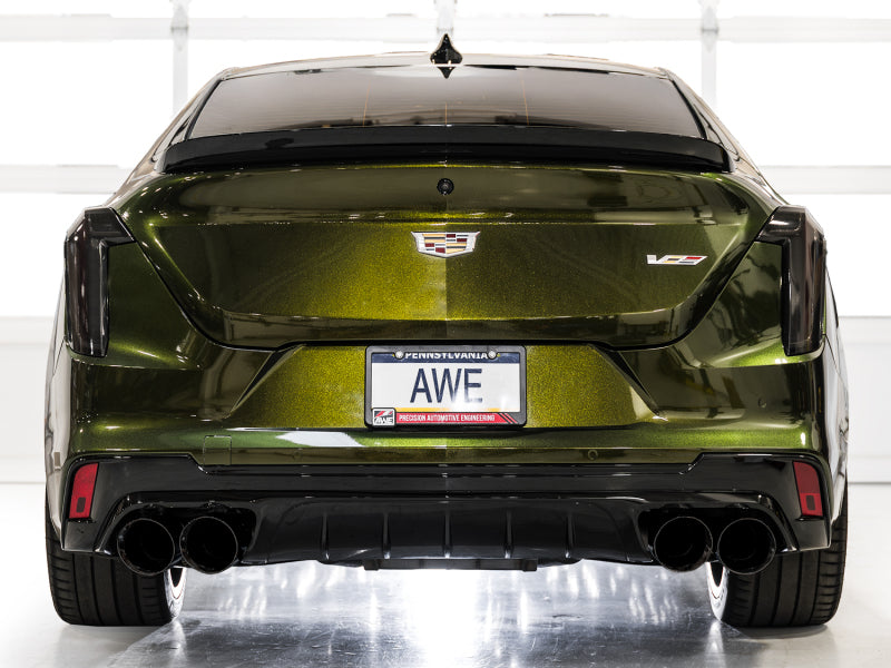 AWE Tuning 2021+ Cadillac CT4-V Blackwing SwitchPath Exhaust - Diamond Black Tips Catback AWE Tuning