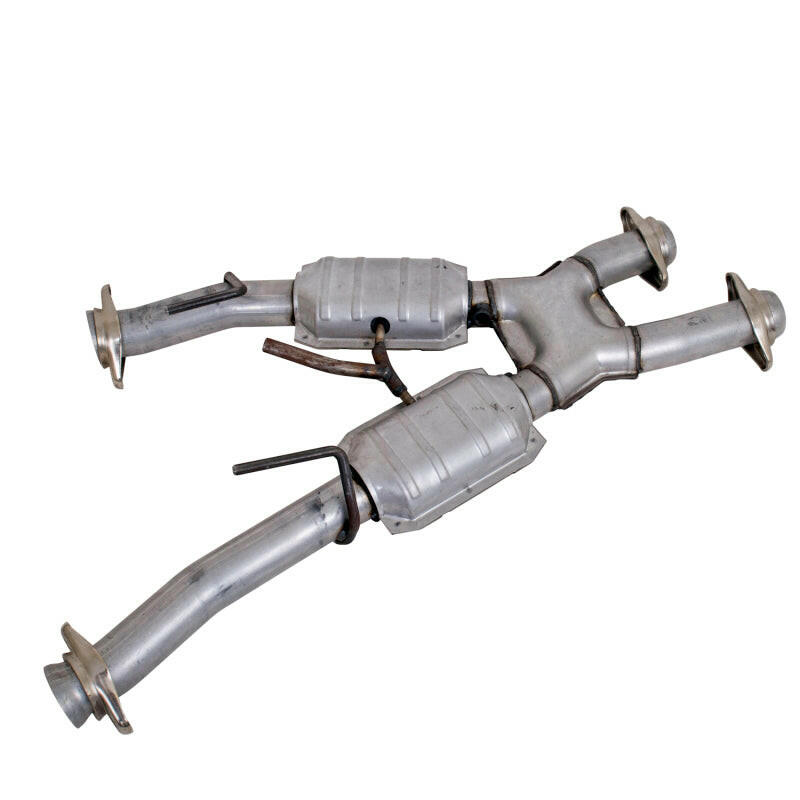BBK 79-93 Mustang 5.0 Short Mid X Pipe w Catalytic Converters 2-1/2 For Automatic Long Tube Headers X Pipes BBK