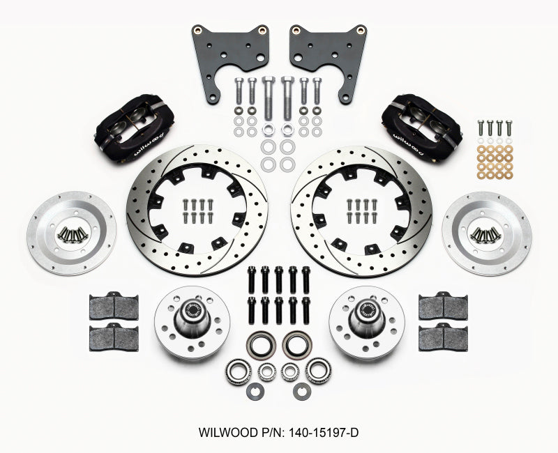 Wilwood Forged Dynalite Front Kit 12.19in Drilled 65-72 CDP C Body -Drum Big Brake Kits Wilwood