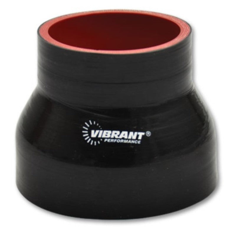 Vibrant 4 Ply Reducer Coupling 5in x 4in x 4.5in Long (BLACK) Silicone Couplers & Hoses Vibrant