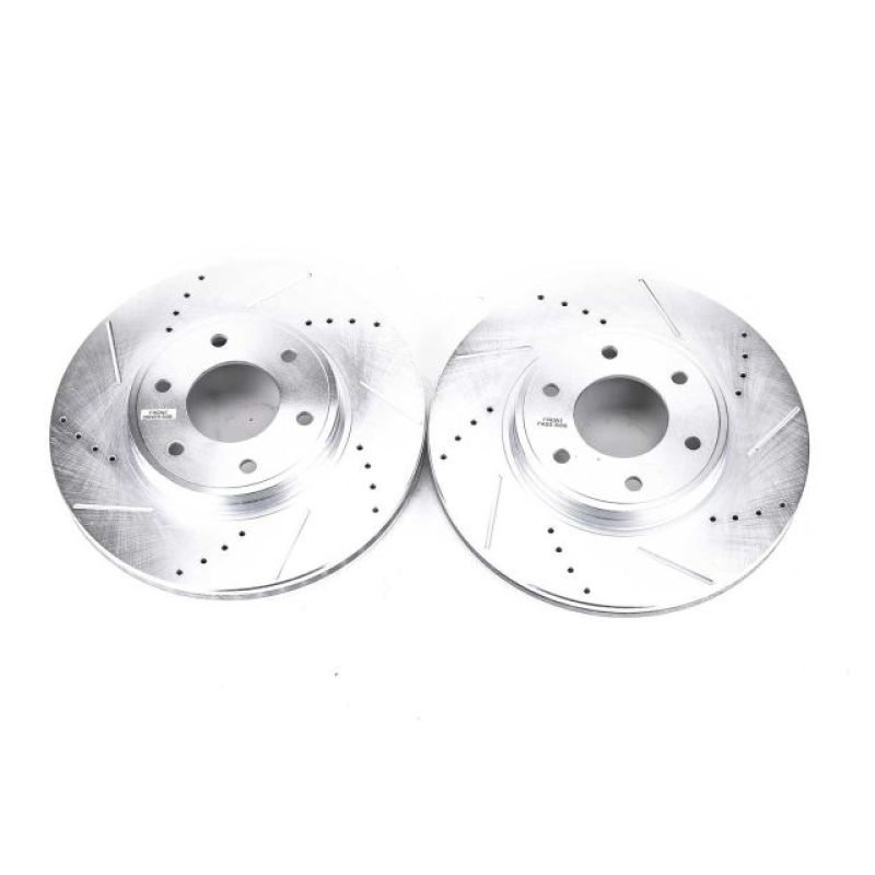 Power Stop 06-09 Chevrolet Trailblazer Front Evolution Drilled & Slotted Rotors - Pair Brake Rotors - Slot & Drilled PowerStop