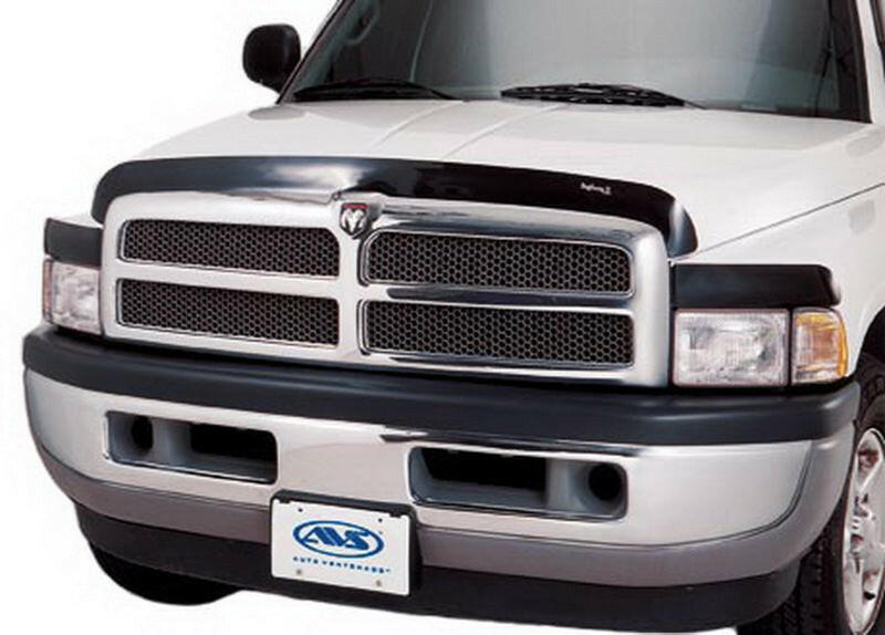 AVS 94-01 Dodge RAM 1500 Bugflector Deluxe 3pc Medium Profile Hood Shield - Smoke Stone/Bug Deflectors AVS