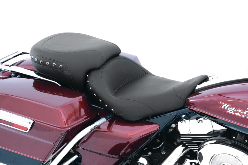 Mustang 97-07 Harley Rd King,06-07 Str Glide,00-05 Eagle Tripper Passenger Seat w/Studs - Black Passenger Motorcycle Seats Mustang Motorcycle