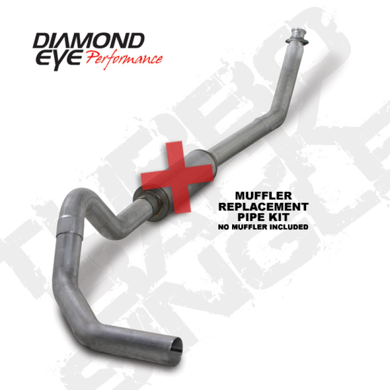Diamond Eye KIT 4in TB MFLR RPLCMENT PIPE SGL AL: 98.5 - 02 DODGE CUMMINS 5.9L Turbo Back Diamond Eye Performance