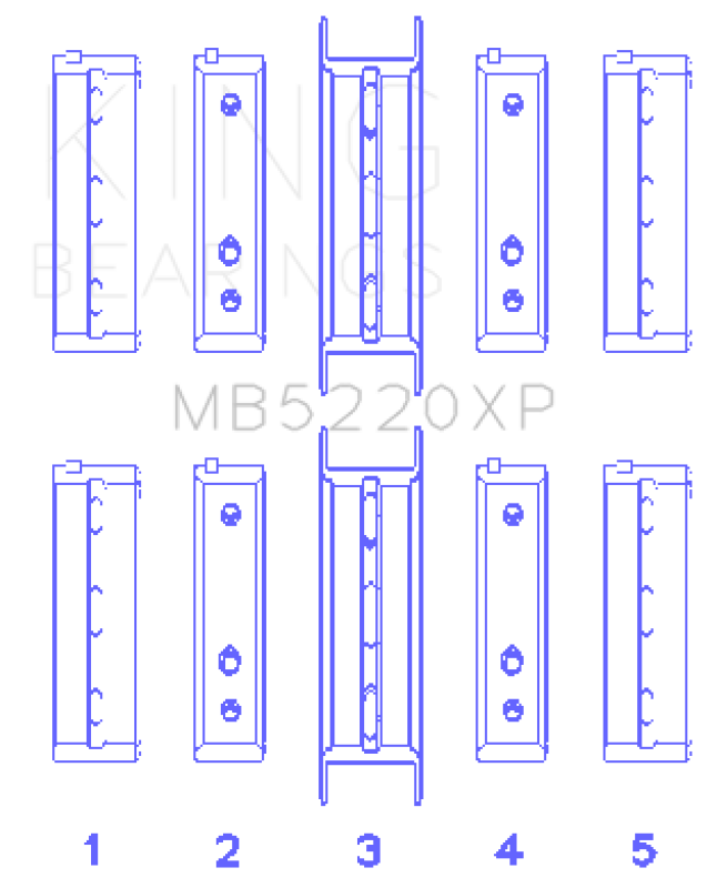 King Subaru WRX/STi EJ20 EJ22 EJ25 Flange #3 Position Performance Main Bearing Set - Size +0.25mm Bearings King Engine Bearings