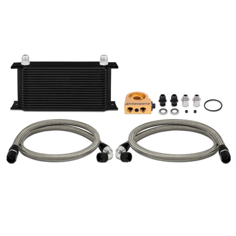 Mishimoto Universal 19 Row Thermostatic Oil Cooler Kit - Black Oil Coolers Mishimoto