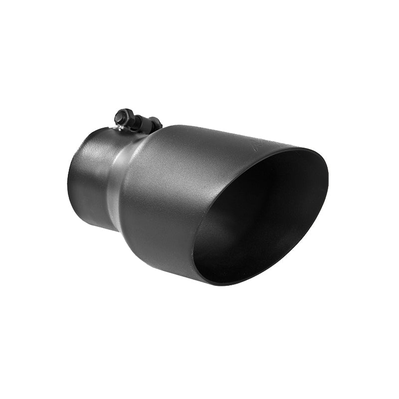 MBRP Universal Tip 4.5in OD 3in Inlet 8in Length Dual Walled Angled Exhaust Tip - Black Tips MBRP